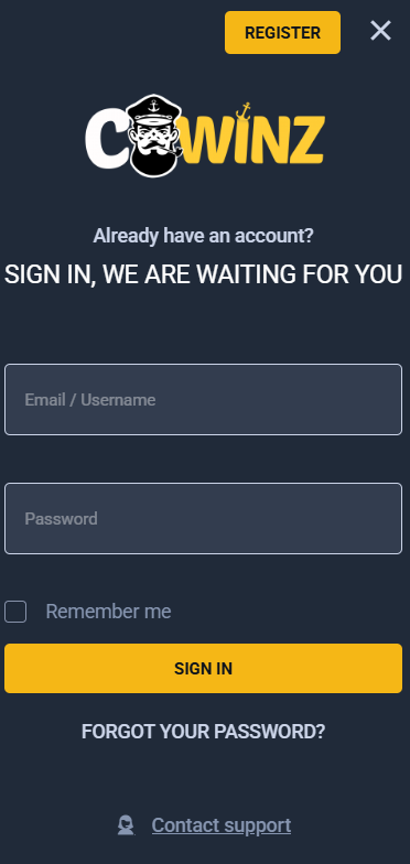 Cwinz Casino Login
